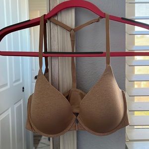 Victoria’s Secret racerback semi-demi bra. Size 34C. Nude. Like-new condition